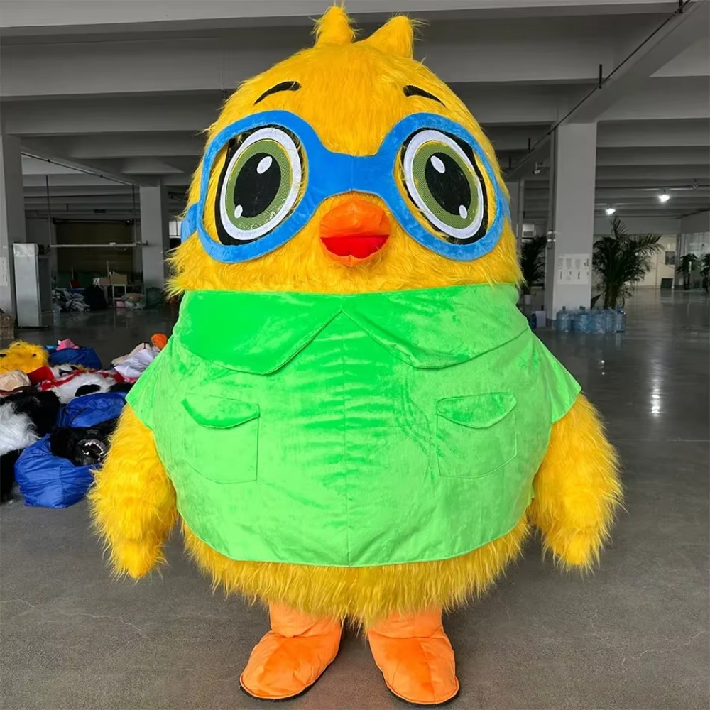 Costumes - Inflatable Bird with Glasses Mascot Costume