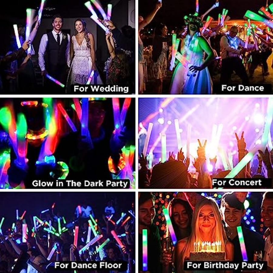 Pcs Foam Glow Sticks Bulk Part - огляд і ціна Flashing Led Foam Sticks Party