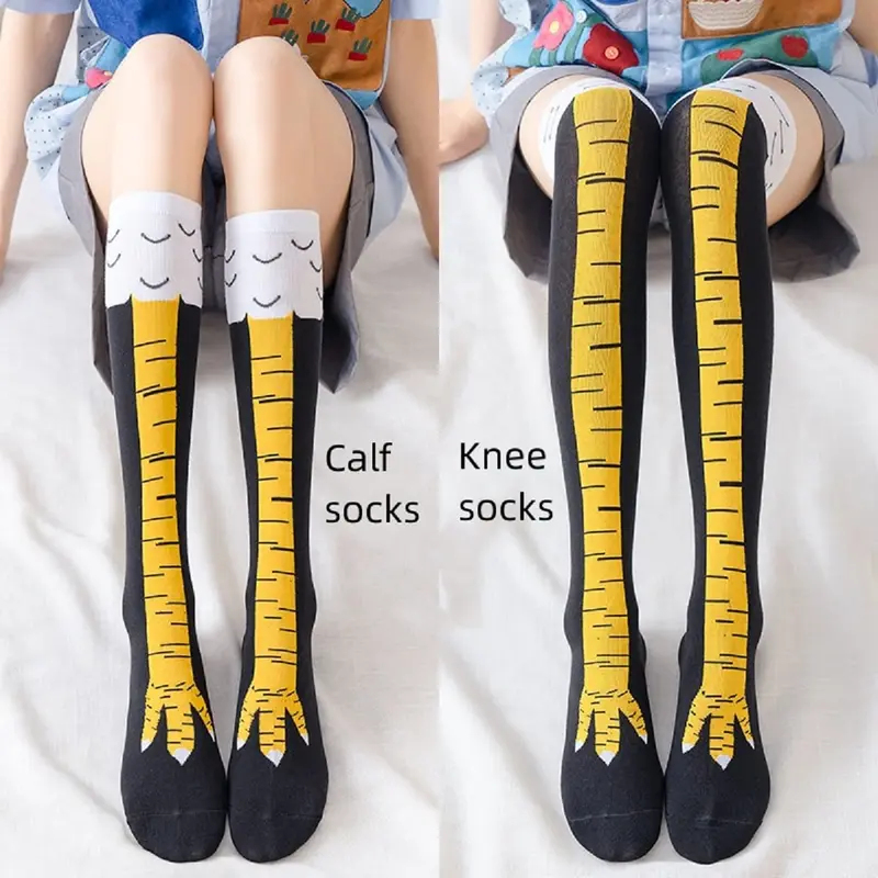 1/2/4Pairs Women Knee High Soc - огляд і ціна Funny Chicken Leg Socks