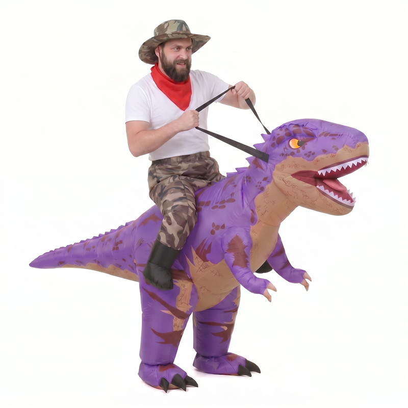 Funny Camo purple T-Rex Inflat - огляд і ціна Inflatable Dinosaur Costume Adult