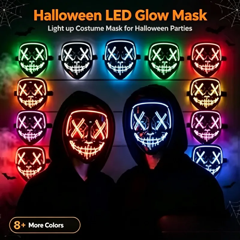 2026 Wireless Neon LED Purge M - огляд і ціна Led Purge Mask Halloween