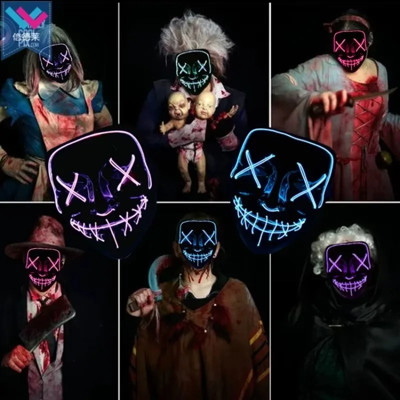 2026 Wireless Neon LED Purge M - огляд і ціна Led Purge Mask Halloween