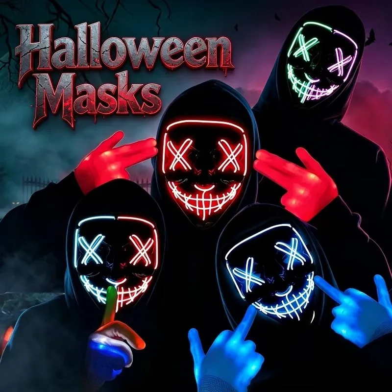 2026 Wireless Neon LED Purge M - огляд і ціна Led Purge Mask Halloween