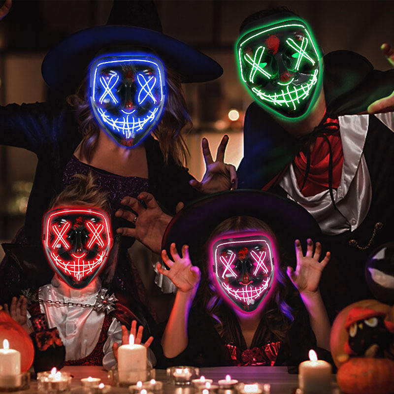 Scary Halloween Cosplay Light  - огляд і ціна Led Purge Mask Halloween