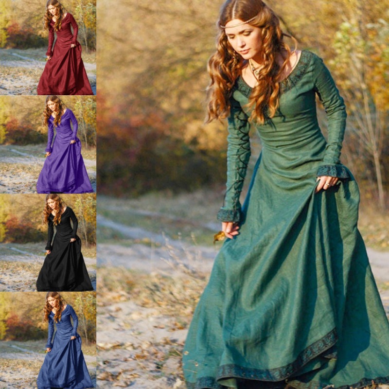 Women Medieval Long Dress V Ne - огляд і ціна Medieval Renaissance Dress Women