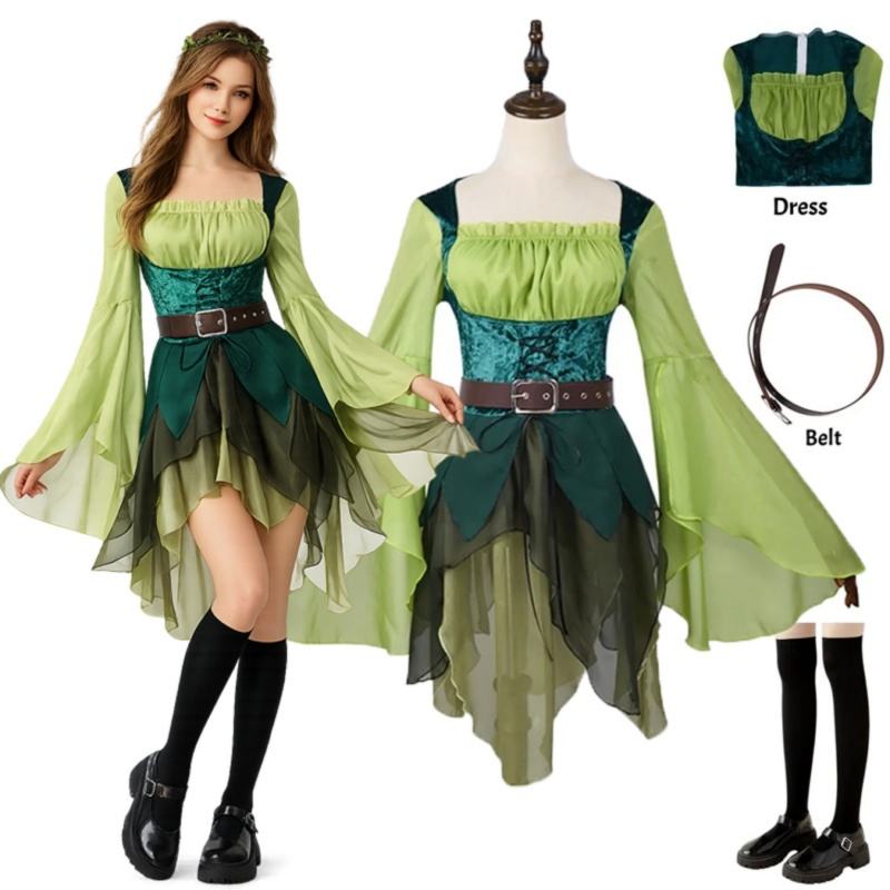 Women's Elf Medieval Green Fai - огляд і ціна Medieval Renaissance Dress Women