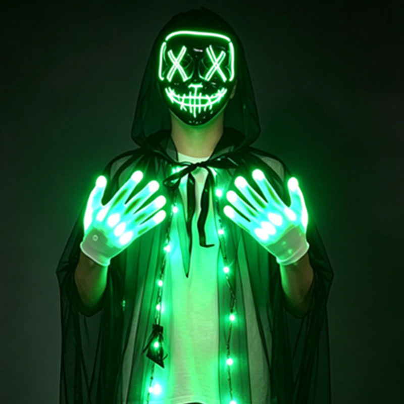 LED Skull Mask Light Up Gloves - огляд і ціна Led Purge Mask Halloween