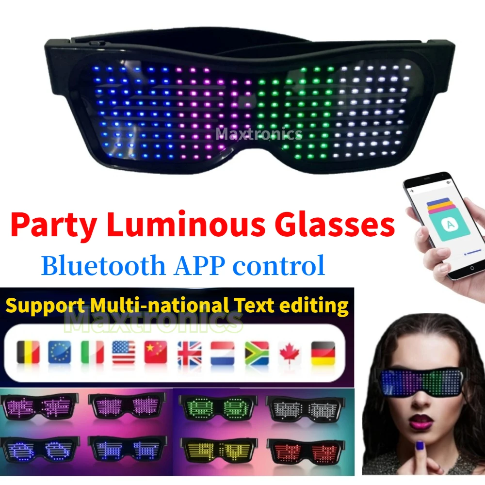 Multilingual LED Glasses Bluet - огляд і ціна Glow In The Dark Party Glasses
